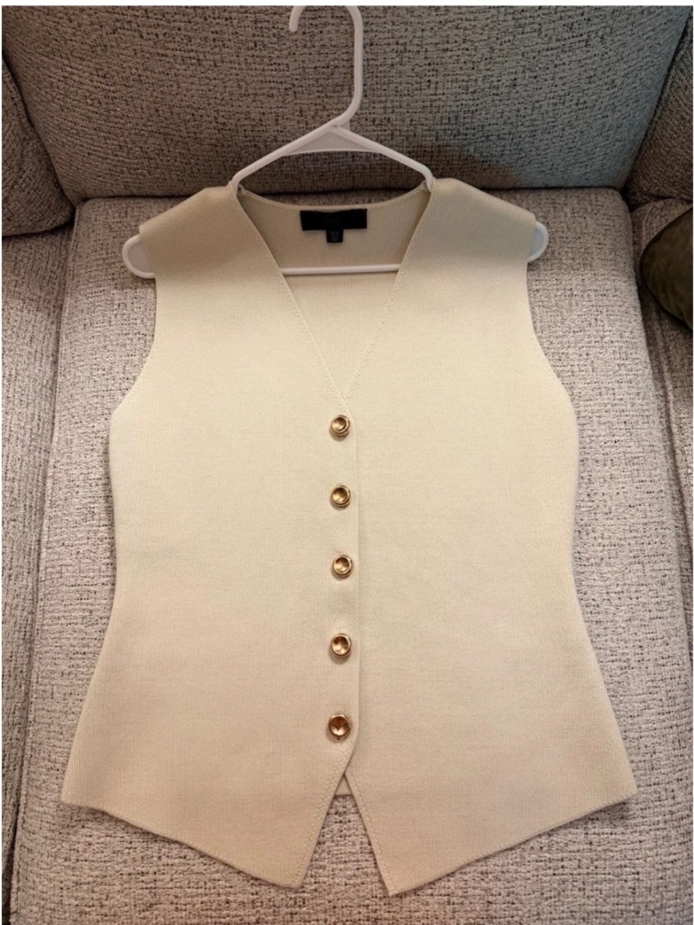 Zara Gold Button Knit Vest- Size Large